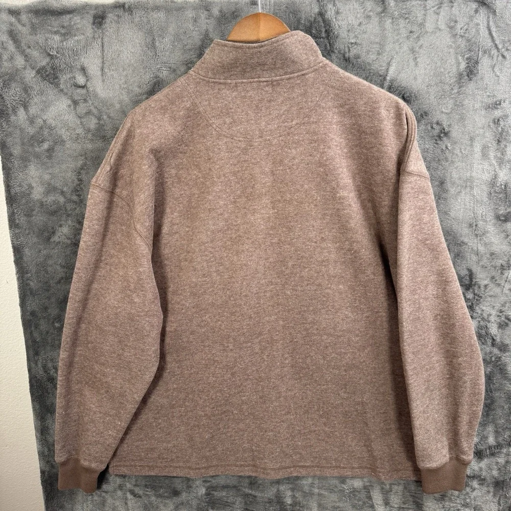 Norman Thompson XL Quarter Zip Pullover Sweater Brown Mock Neck Cotton Blend